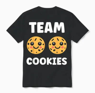 Food Quote Humour Cookie Team Cookies T-Shirt, Black, S Unisex T-Shirt - Black