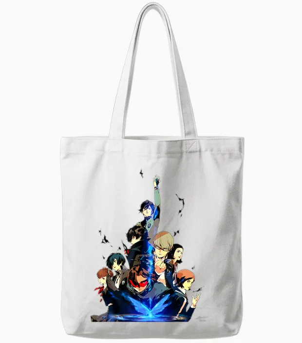 Persona 30th Anniversary Key Art (white Logo) Atlus Tote Bags in White