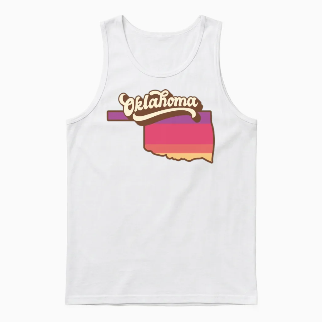 Oklahoma Retro Usa - Patriotic & 4th of July Unisex Tank Top in White