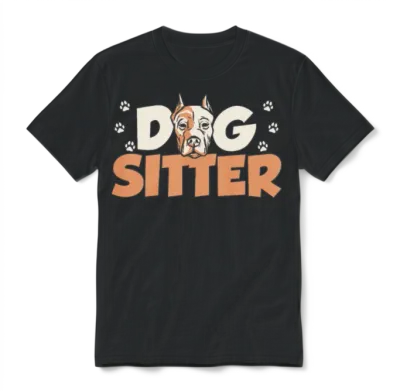 Dog Sitter Puppy Job Dogs Dog Sitting Unisex T-Shirt - Black