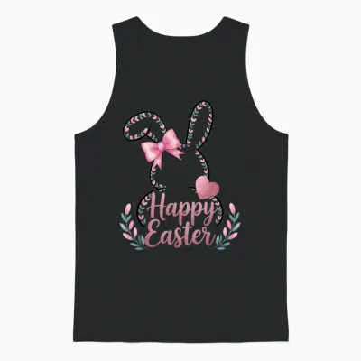 œufs De Lapin Happy Easter Day Cute Happy Easter Bunny Unisex Tank Top - Black