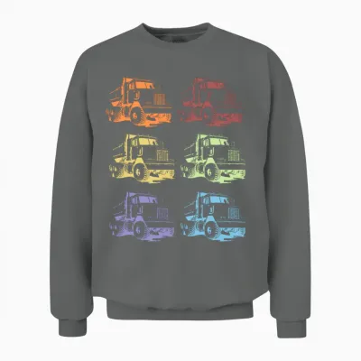Retro Truck Driver Gift Unisex Sweatshirt - Graphite Heather