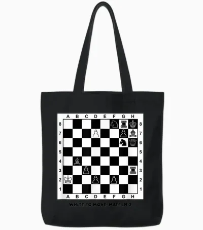 Funny Puzzle of Unique Chess Soldier Tote Bags - Black