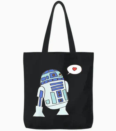 Amazon Essentials Star Wars Valentine's Day Love from R2-D2 Tote Bags - Black