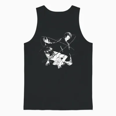 Death Note Light and L Chains Anime Unisex Tank Top - Black