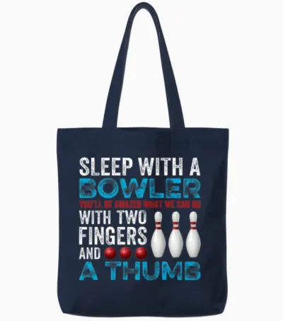 Funny Bowling Gift for Bowlers Tote Bags - Navy