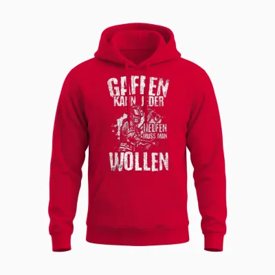 Feuerwehr Feuerwehrmann Gaffer Spruch Freiwillige Feuerwehr Unisex Hoodie - Red