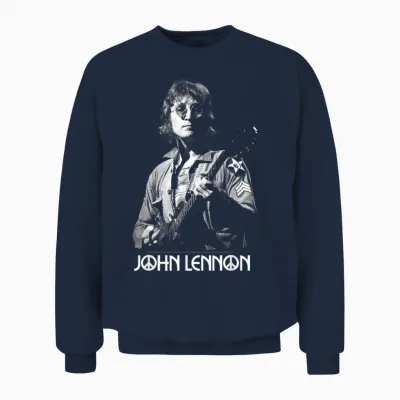 John Lennon - Oversized Portrait Unisex Sweatshirt - Navy