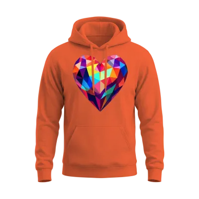 Customise Family Vacation Product–reto Love Unisex Hoodie - Orange