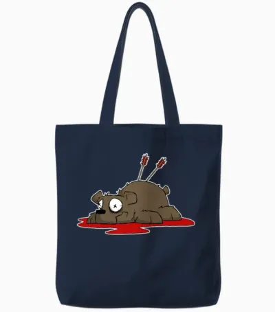 Funny Archery Sticker and Shirt Kilboe Comic Tote Bags - Navy