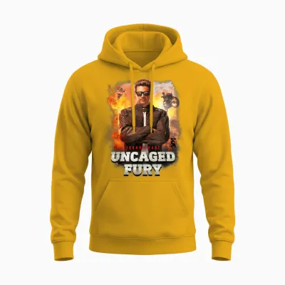 Mortal Kombat 2 Johnny Cage Uncaged Fury Unisex Hoodie - Gold