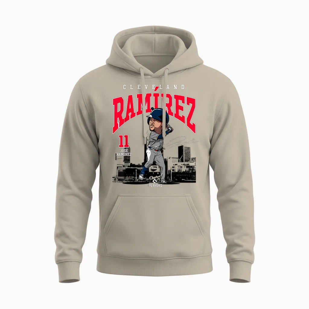 José Ramírez | Cleveland Baseball Mlb Players | Mlbjram4030 Unisex Hoodie in Sand
