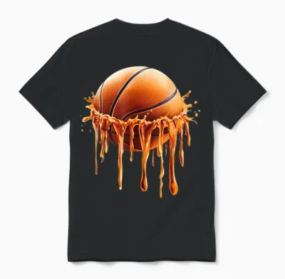Basketball Drip Graphic Unisex T-Shirt - Black