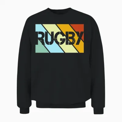 Rugby Retro Unisex Sweatshirt - Black