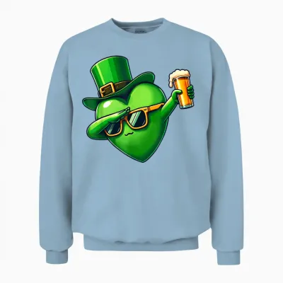 Irish Pub Ireland Beer Drinking Funny Patricks Day T-Shirt, Black Unisex Sweatshirt - Light Blue