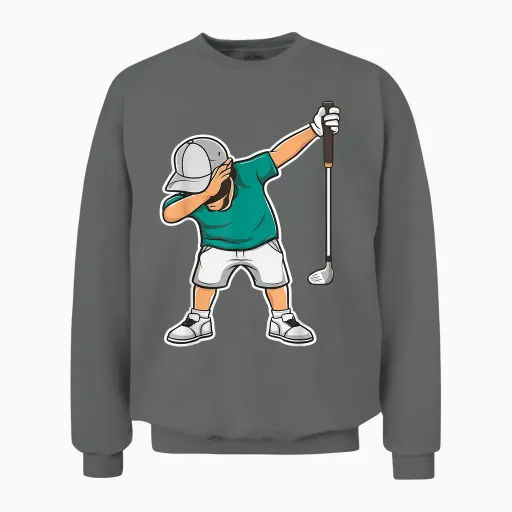Dabbing Golf Player Golfer Golf Funny Kids Boys Dab Dance T-Shirt, Black, S Unisex Sweatshirt - Graphite Heather