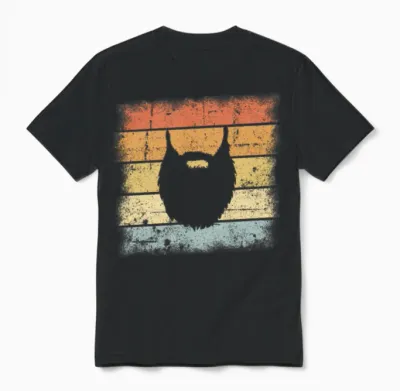 Beard Retro Design Unisex T-Shirt - Black