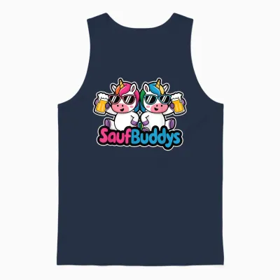 Saufbuddy Saufbuddys Saufen Bier Alkohol Party Einhorn Unisex Tank Top - Navy
