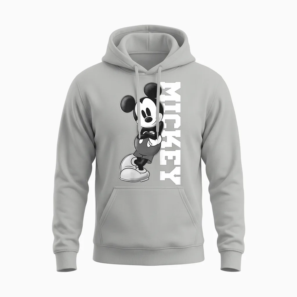 Disney Mickey and Friends Mickey Mouse Lean T-Shirt Small Unisex Hoodie - Ash