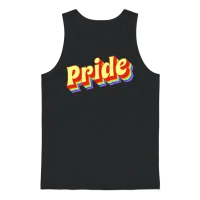 Retro Stacked Pride Unisex Tank Top - Black – 1
