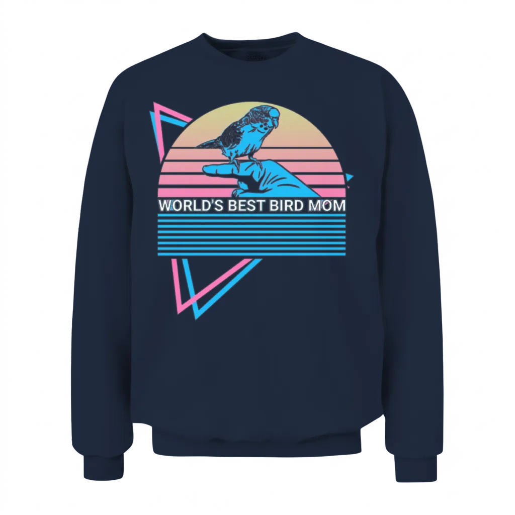 Budgie Parakeet Retro Unisex Sweatshirt - Navy