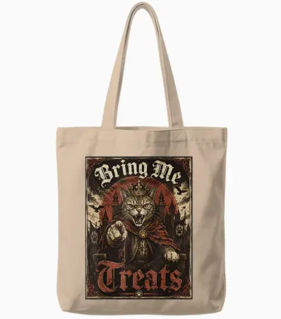 Chat Médiéval En Colère Tote Bags - Natural