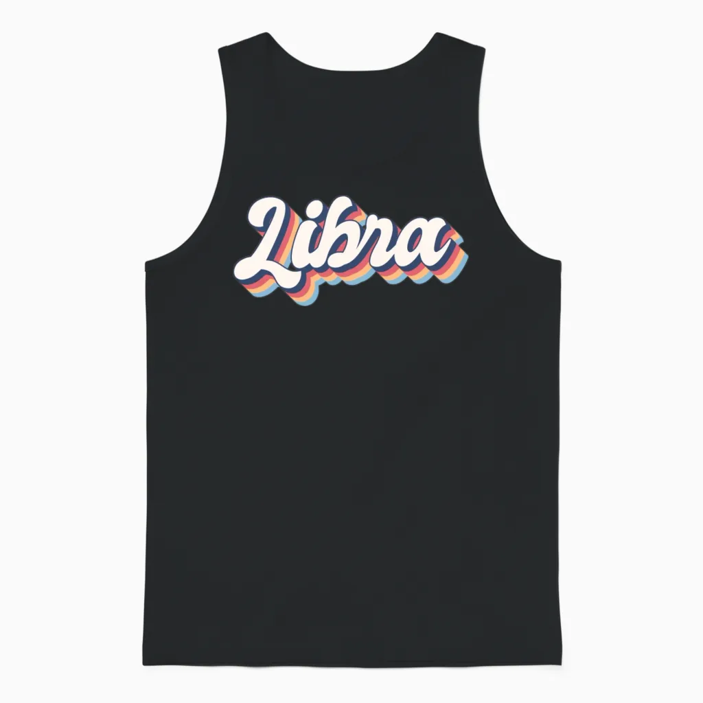 Retro Libra 1 Unisex Tank Top - Black