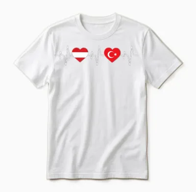 österreichische Flagge Türkische Flagge österreich Türkei Unisex T-Shirt - White