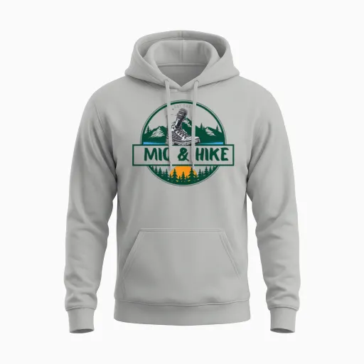 Mic & Hike Unisex Hoodie - Ash