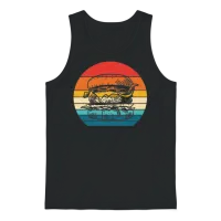 Burger Retro Vintage Unisex Tank Top - Black – 1