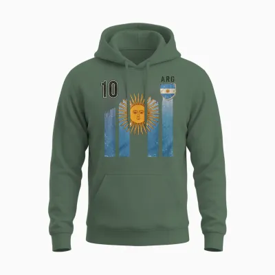 Argentine Tshirt Hommes Argentine Drapeau Tenue Unisex Hoodie - Military Green