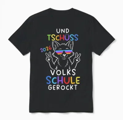 Und Tschüss Volksschule Abgänger Volksschule Abschluss 2026 Unisex T-Shirt - Black