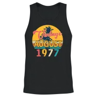 1977 August Retro Unisex Tank Top - Black – 2