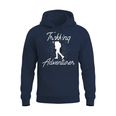 Trekking Adventurer Hike Hiking Hiker Lover Unisex Hoodie - Navy