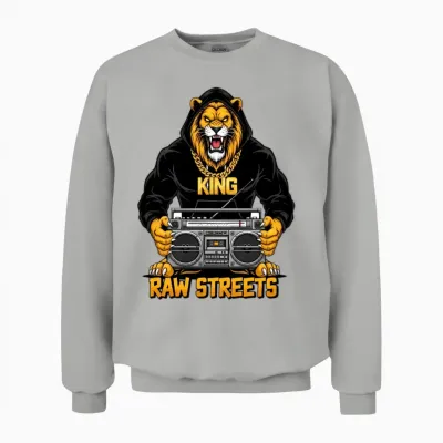 Tiger King Boombox Streets Unisex Sweatshirt - Ash