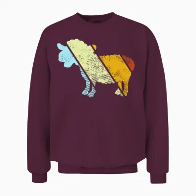 Sheep Retro Unisex Sweatshirt - Maroon