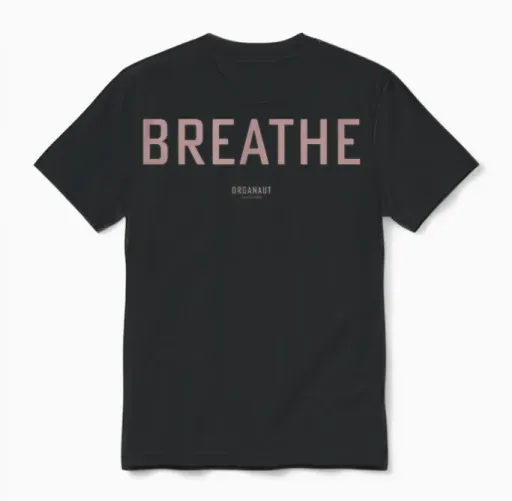 Organaut :: Breathe - Minimalistisches Mantra Unisex T-Shirt in Black