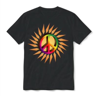 Colorful Peace Sign for the Festival Season Unisex T-Shirt - Black