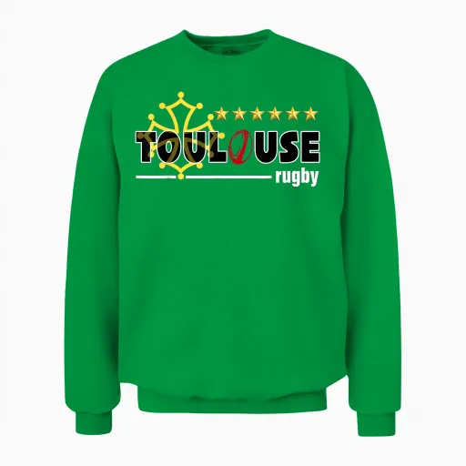 Toulouse Rugit Supporter Occitanie Pride Man Woman Child T-Shirt, Black, S Unisex Sweatshirt - Irish Green