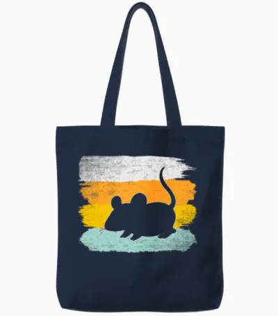 Mouse Retro Tote Bags - Navy