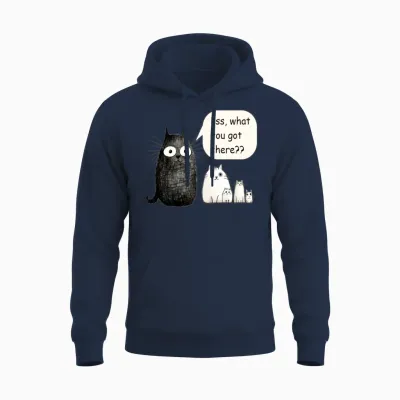 Curious Cats Comedy Club Unisex Hoodie - Navy