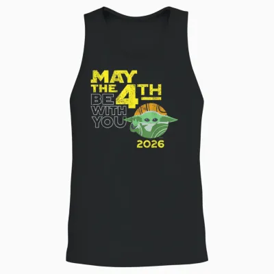 Star Wars the Mandalorian Grogu May the 4th Be with You 2026 Unisex Tank Top - Black