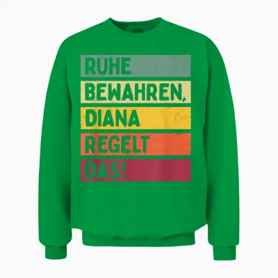 T-Shirt with German Text in Retro Colours [german Language], Black Unisex Sweatshirt - Irish Green