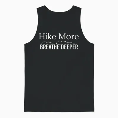 Hike More Breathe Deeper - Hiking for Mental Heal Unisex Tank Top - Black
