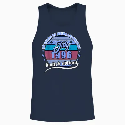 30e Anniversaire Juillet 1996 Millésime 30 Ans Légendaire Unisex Tank Top - Navy
