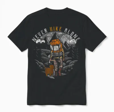 Hiking - Never Hike Alone Unisex T-Shirt - Black