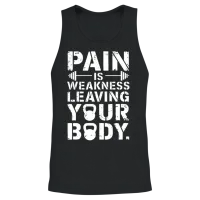 Pain Is Weakness Leaving Your Body Motivational Unisex Tank Top - Black – 2