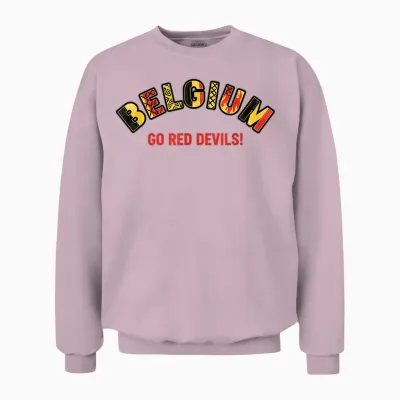 Maillot De Supporter Belgique Go Red Devils 2026 Unisex Sweatshirt - Light Pink