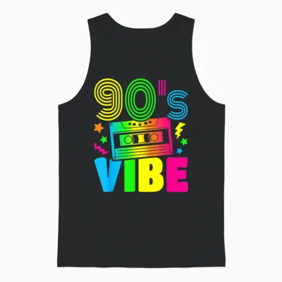 90s 90s Vibe 90s Costume Party Outfit T-Shirt, Black Unisex Tank Top - Black