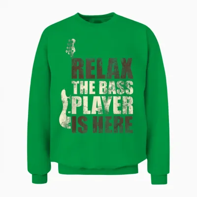 Le Bassiste Est Ici Music Gift Idea Guitar Bass Unisex Sweatshirt - Irish Green